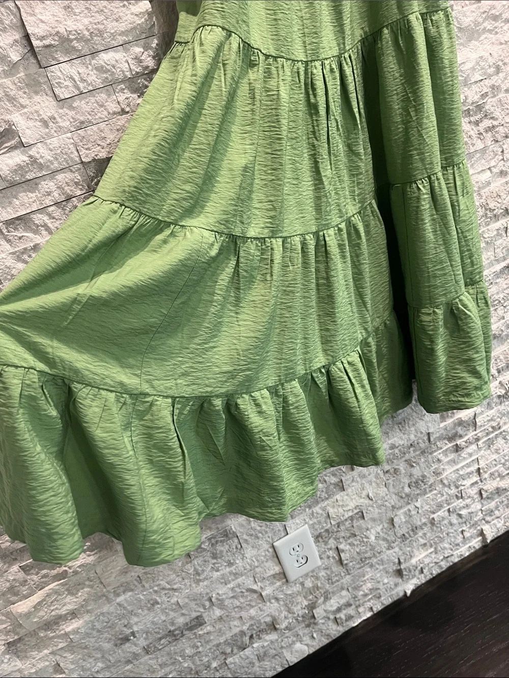 Abercrombie & Fitch Green Tiered Maxi Sundress Sz-SP